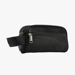 elite Men's handbag - casual leather to carry items and mobiles black
