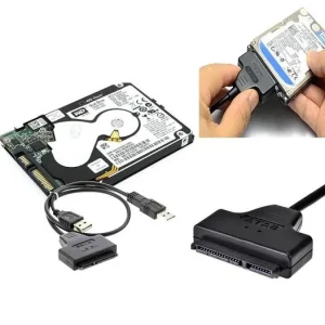كابل محول 2.0 USB لتشغيل الاقراص الصلبه الساتا مقاس 2.5 يعمل حتى 2 تيرا هارد