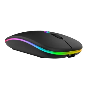 RGB ماوس لاسلكي قابل لإعادة الشحن - ماوس ألعاب مريح بإضاءة خلفية متغيرة الالوان