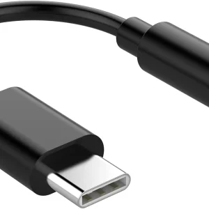 محول دونجل رقمي USB نوع C إلى مقبس سماعة رأس أنثى Aux 3.5 ملم متوافق مع مختلف الهواتف الذكية (لون أسود)