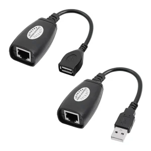 محول تطويل كابل يو اس بي باستخدام كابلات الانترنت Cat5/CAT5E/6 RJ45 بطول 45 متر